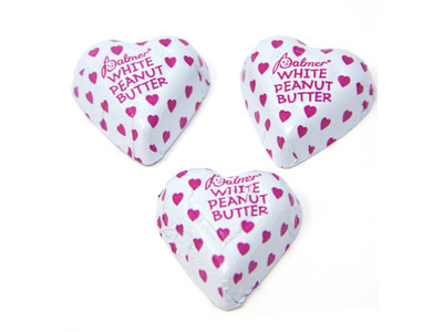 White Chocolate Flavored Peanut Butter Hearts 24lb