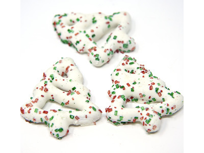 Christmas Tree Frosted Pretzels 25lb