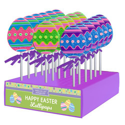 Decal Easter Egg Hard Candy Lollipop 24ct