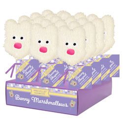Marshmallow Bunny Face Covered in White Chocolate and White Jimmies 12ct