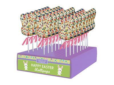 Bunny Face Funfetti Hard Candy Lollipop 24ct