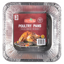 Foil Poultry Pans 12/3ct