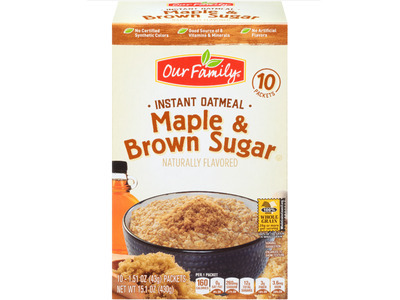 Maple & Brown Sugar Instant Oatmeal 10pk 12/15.1oz
