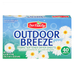 Outdoor Breeze Dryer Sheets 12/40ct