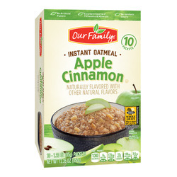 Apple Cinnamon Instant Oatmeal 10pk 12/12.3oz
