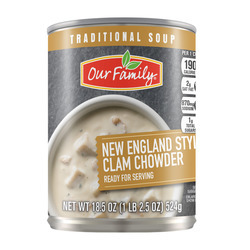 New England Style Clam Chowder, Ready-To-Eat 12/18.5oz