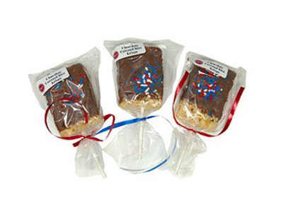 Milk Chocolate Covered Rice Krispy Treat - Patriotic 24ct