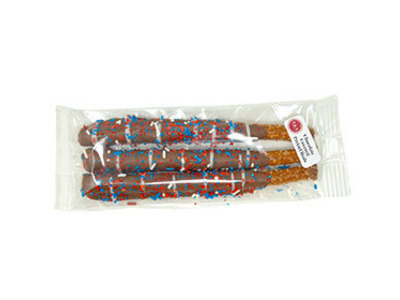 Milk Chocolate Covered Pretzel Rods - Patriotic 24/3ct