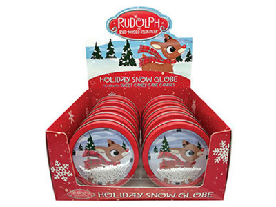 Rudolph Holiday Snow Globe Tin 12ct