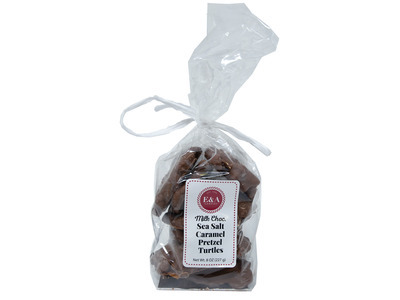 Milk Chocolate Sea Salt Caramel Pretzel Turtles 24/8oz