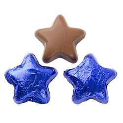 Milk Chocolate Blue Foiled Stars 10lb