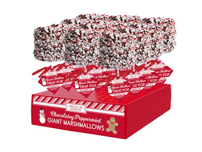 Dark Chocolate Covered Giant Marshmallow with Peppermint Pieces 12ct