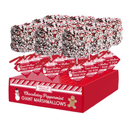 Dark Chocolate Covered Giant Marshmallow with Peppermint Pieces 12ct