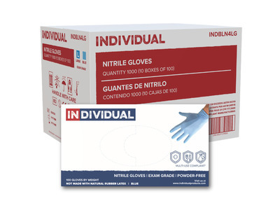 Blue Nitrile Gloves 4 Mil, Large 100ct