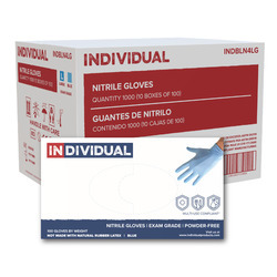 Blue Nitrile Gloves 4 Mil, Large 100ct