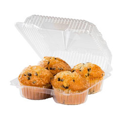 Hinged 4-Compartment Large Muffin Container 250ct