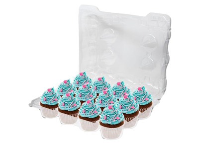 Hinged High Dome 12-Compartment Cupcake Container 100ct