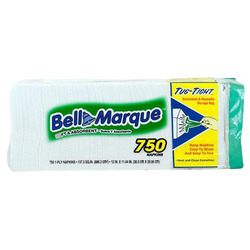 1-Ply White Napkins 8/750ct