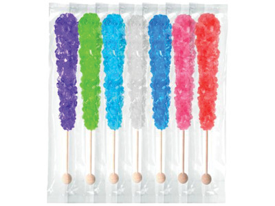 Assorted Rock Candy On A Stick, Wrapped 120ct