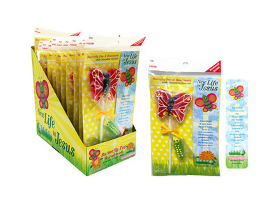 Butterfly Pop & Bookmark with Caterpillar Gummi 12ct