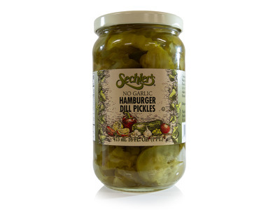 No Garlic Hamburger Dill Pickles 12/16oz