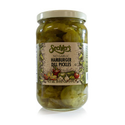 No Garlic Hamburger Dill Pickles 12/16oz