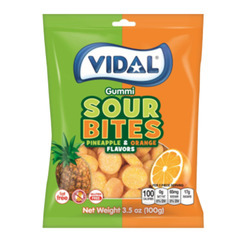 Gummi Sour Bites Pineapple & Orange 14/3.5oz