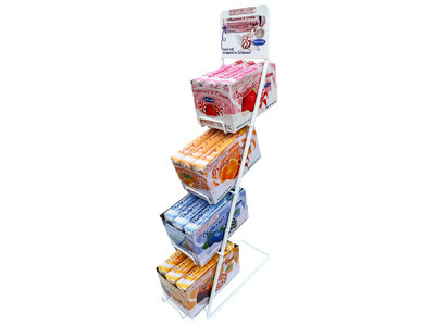 45ct Cream Hard Candy Rolls & Display Rack 1ct