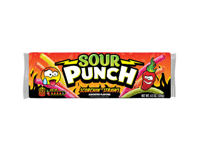 Sour Punch Scorchin' Straws 12/4.5oz
