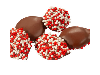 Milk Chocolate Mini Nonpareils with Red & White Seeds 8lb