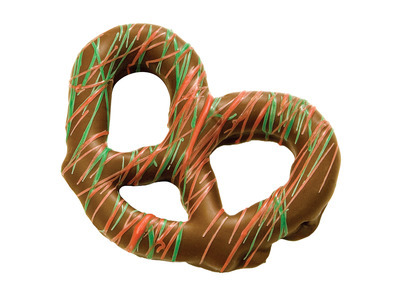 Gourmet Milk Chocolate Coated Pretzels with Christmas Drizzle 6lb