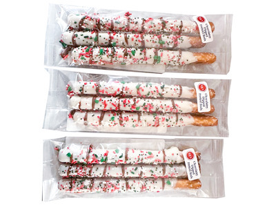 White Chocolatey Dipped Pretzel Rods 24/3ct