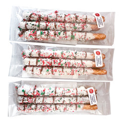 White Chocolatey Dipped Pretzel Rods 24/3ct