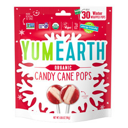 Organic Candy Cane Pops 6/6.56oz