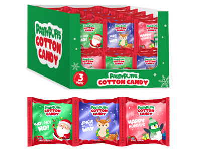 Party Puffs Cotton Candy Strip 12/3pk