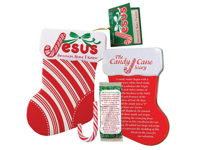 Candy Cane Story Ornament Tin 8ct