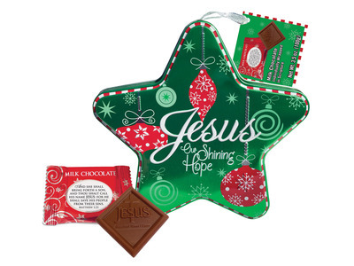 Jesus Our Shining Hope Milk Chocolate Tin 6ct