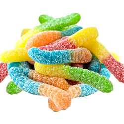 Mini Sour Neon Gummi Worms 4/4.5lb