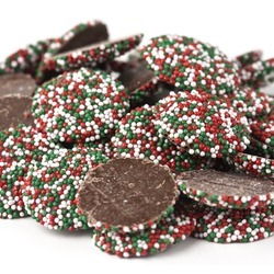 Milk Chocolate Christmas Nonpareils 25lb